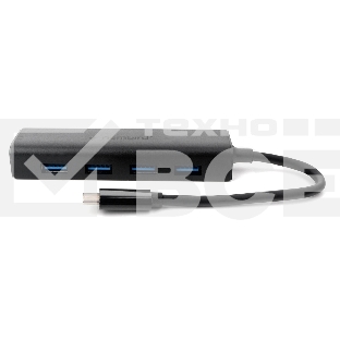 Концентратор USB 3.0 Gembird UHB-C364, 4 порта, Type-C, с доп питанием
