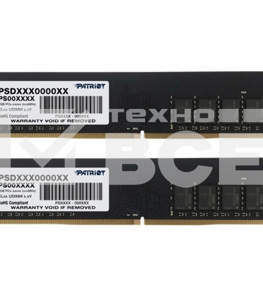 Оперативная память Patriot Signature, DDR4, 16GB (2x8 GB), 3200 MHz, CL22, DIMM