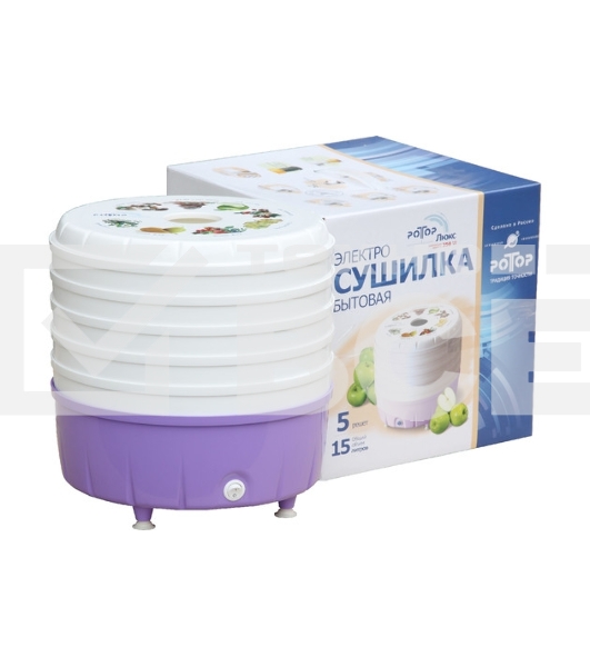 Сушилка для овощей и фруктов Ротор-Люкс СШ-023, 5 поддонов, цветная уп
