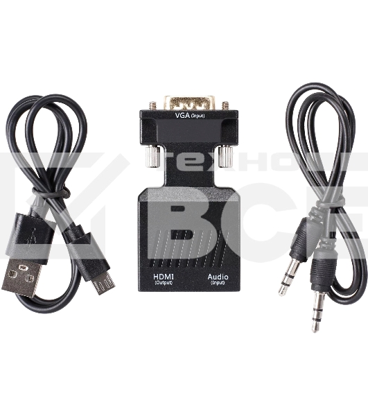 Переходник VCOM CA337A VGA(M)+audio+microUSB --> HDMI(F)1080*60Hz