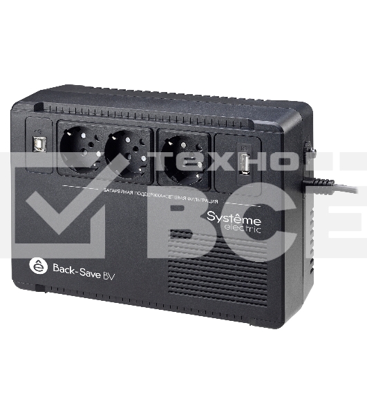 Источник бесперебойного питания Systeme Electriс Back-Save, 600VA/360W, 230V, Line-Interactive, AVR, 3xSchuko, USB charge(type A), USB