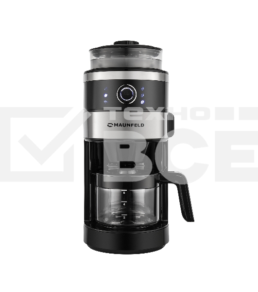Кофеварка капельная Maunfeld MF-731BK черный, исп. кофе - зерновой/молотый, 0.83 л, 820 Вт.