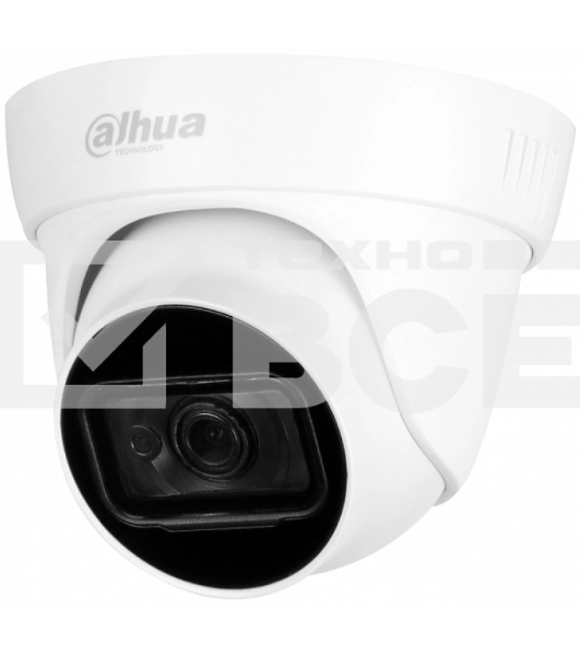 Уличная турельная IP-видеокамера DAHUA DH-IPC-HDW1230T1P-0280B-S6 2Мп, 1/2.8” CMOS, объектив 2.8мм, детектор человека, ИК-подсветка до 30м, IP67, корпус: металл, пластик