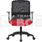 Кресло компьютерное Cactus CS-MC333-BKRD черный, сиденье темно-красный, сетка/ткань, низк.спин. крестов. пластик, пластик черный, фото7