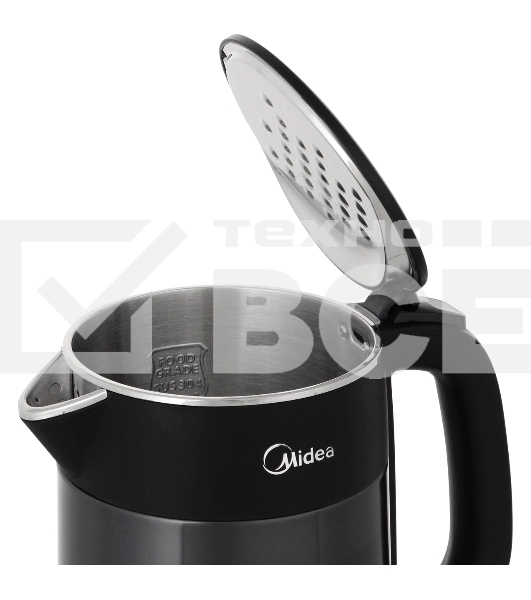 Чайник электрический Midea 1.5л, 2200 Вт, черный
