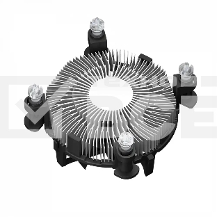Кулер для процессора PCCooler R94-V2 (65W, 4-pin PWM, 56mm, Al/Cu, -mm, 1x94mm, 34.44CFM, 27.3dBA, 2400RPM, S: 1700/1851, silver, black)