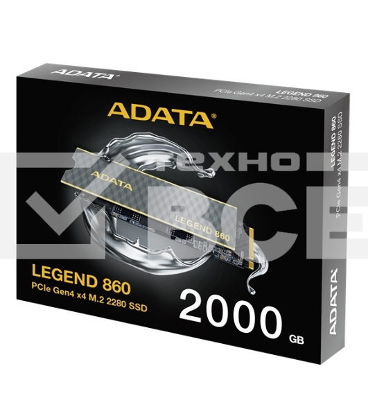 Накопитель SSD ADATA LEGEND 860, 2Tb, PCIe 4.0 x4, M.2 2280, NVMe, R/W 6000/5000, с радиатором
