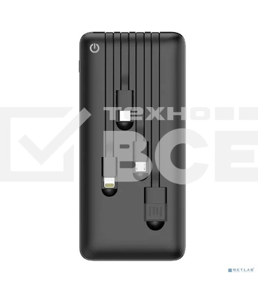 Портативный аккумулятор Powerbank Perfeo ABSOLUTE 10000mah In Micro usb,USB /Out USB,Micro usb,Type-C,Lightning, 2.1А/ черный (PF_B4878)