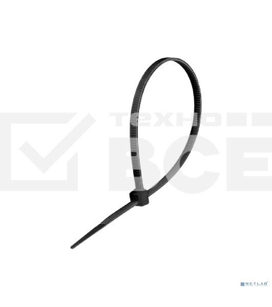 Стяжка (хомут) нейлоновая ExeGate EX293132RUS CV66-300x7.5B (нейлон 6.6, 300x7.5 мм, неоткрывающаяся, halogen free, -40°C - +85°C, черная, 100 шт)