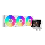 Система охлаждения PCCooler GT360 ARGb Display WH (310W, 360мм, LED temp., белый, ARGb/Fans: 3x120мм, 99CFM, 41.5dBA, 3000RPM/Pump 15dBA, 2600RPM, Rad thickness 27мм/S: 1851, 1700, 1200, 115X, AM5, AM4), фото16