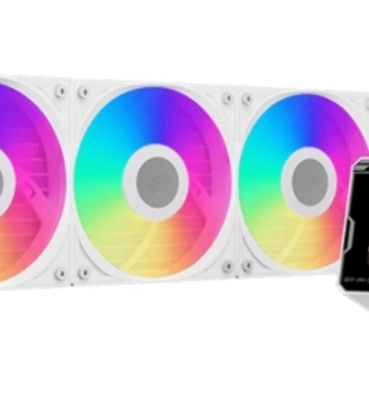 Система охлаждения PCCooler GT360 ARGb Display WH (310W, 360мм, LED temp., белый, ARGb/Fans: 3x120мм, 99CFM, 41.5dBA, 3000RPM/Pump 15dBA, 2600RPM, Rad thickness 27мм/S: 1851, 1700, 1200, 115X, AM5, AM4)