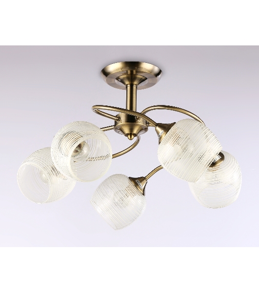 Светильник Ambrella light TR3199/5 SB/CL/FR бронза/прозрачный/белый матовый E27/5 max 40W D600*485