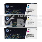 Картридж лазерный набор Hewlett-Packard 312A CF440AM голубой, желтый, пурпурный для HP CLJ Pro M476 2400стр., фото 1