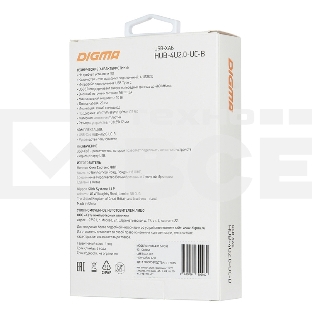 Разветвитель USB-C Digma HUB-4U2.0-UC-B 4порт. черный