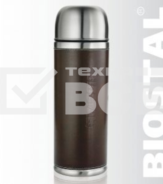 Термос BIOSTAL-Охота NYP-1000P, 1 л, узкое горло, с крышкой-чашкой, кож. вставка, доп. пробка. в уп. 12 шт) &