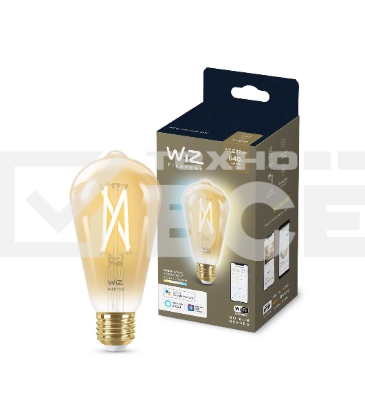 Лампа светодиодная WiZ Wi-Fi BLE50WST64E27920-50Amb1PF/6