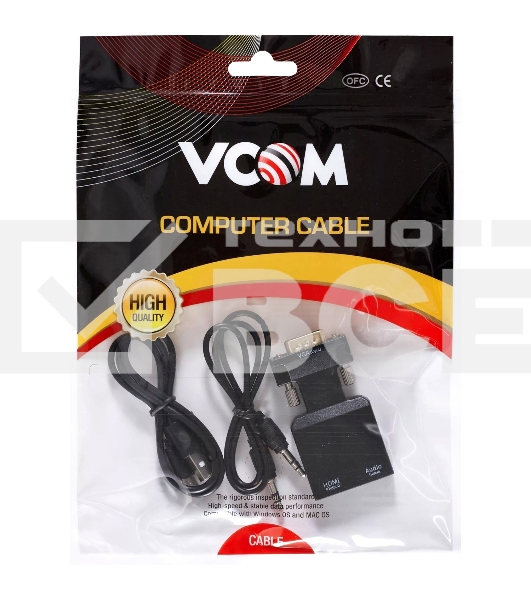 Переходник VCOM CA337A VGA(M)+audio+microUSB --> HDMI(F)1080*60Hz