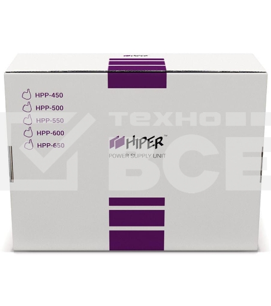 Блок питания HIPER HPP-600 (ATX 2.31, 600W, Active PFC, 120mm fan, черный) BOX