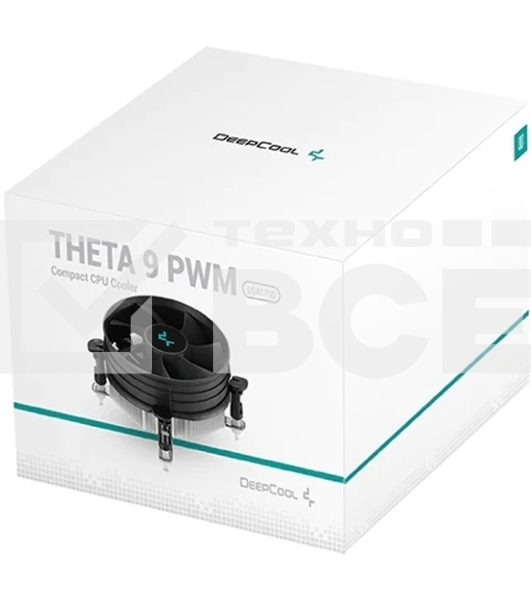Кулер для процессора DEEPCOOL THETA 9 PWM 1700 черный/синий, 92 мм, алюминий, 3200 об/мин, 40.1 дБ, 4 pin, 65 Вт, 58 мм