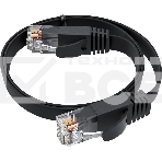 Патч-корд GCR  PROF плоский прямой 2.0m, UTP медь кат.6, черный, 30 AWG, ethernet high speed 10 Гбит/с, RJ45, T568B, GCR-52861, фото2