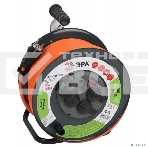 Удлинитель силовой ЭРА RMx-4es-3x2.5-50m-IP44 на металлической катушке с заземлением с выключателем 4 розетки 50 м ПВС, фото 1