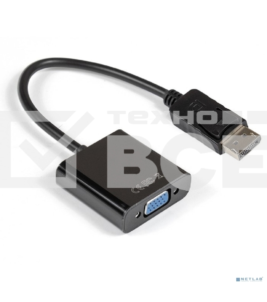 Кабель-переходник Exegate EX284910RUS  DisplayPort-VGA ExeGate EX-DPM-VGAF-0.15 (20M/15F, 0,15м)