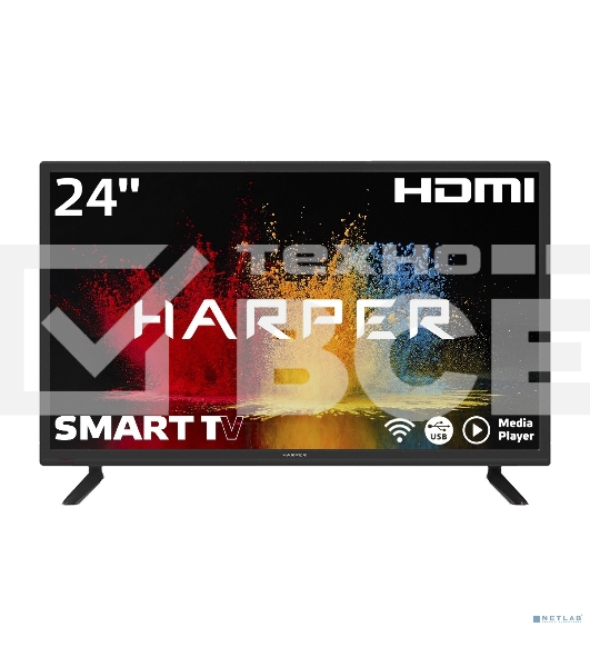 Телевизор Harper 24' 24R470TS черный LED HD ready 60Hz AndroidTV 1/8Gb