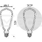 Лампа светодиодная Gauss Filament 4Вт цок.:E27 трубка 220B св.свеч.бел.теп. (упак.:10шт), фото12