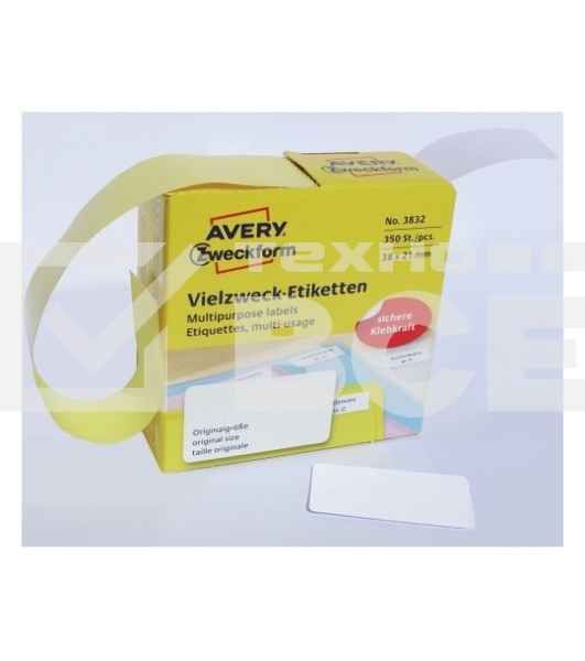 Этикетки самоклеящиеся Avery Zweckform 3832 38x21 мм, 350 шт, универсальная, 70 г/м2, белый (упак.:1рул)
