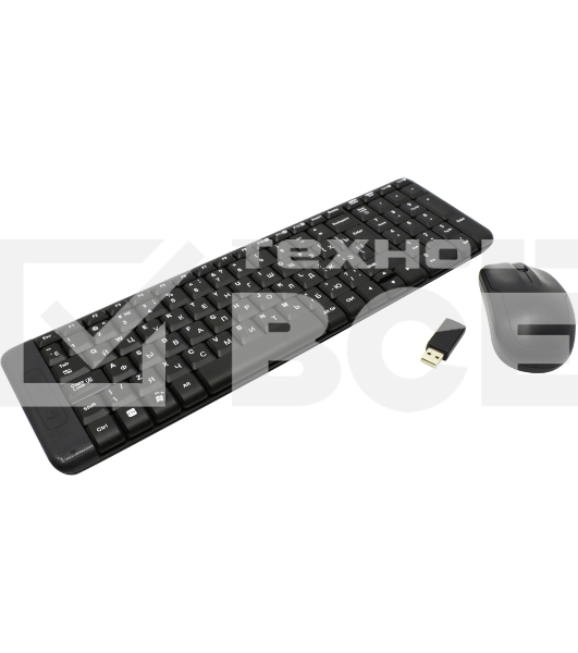 Клавиатура + мышь Logitech MK220 клав:черный мышь:черный USB беспроводная