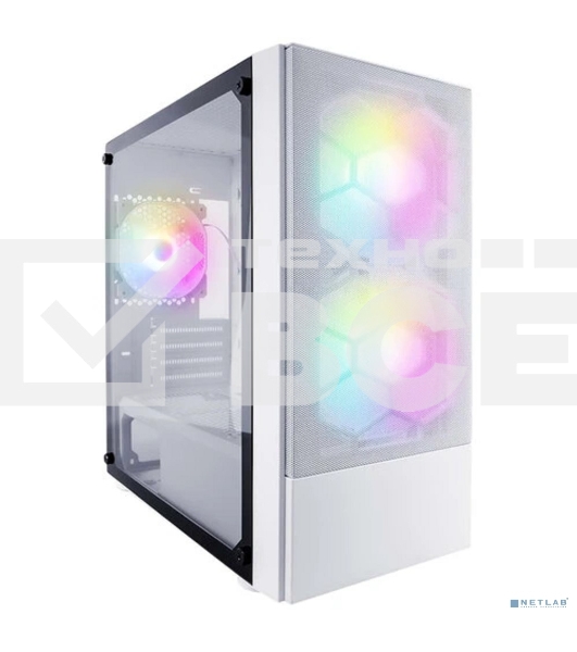 Корпус 1STPLAYER FIREBASE X4-M White / mATX, TG / 1x120mm & 2x140mm LED fans inc. / X4-M-WH-2F1P-W-1F1-W