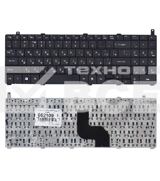 Клавиатура для ноутбука DNS 0124002 черная без рамки