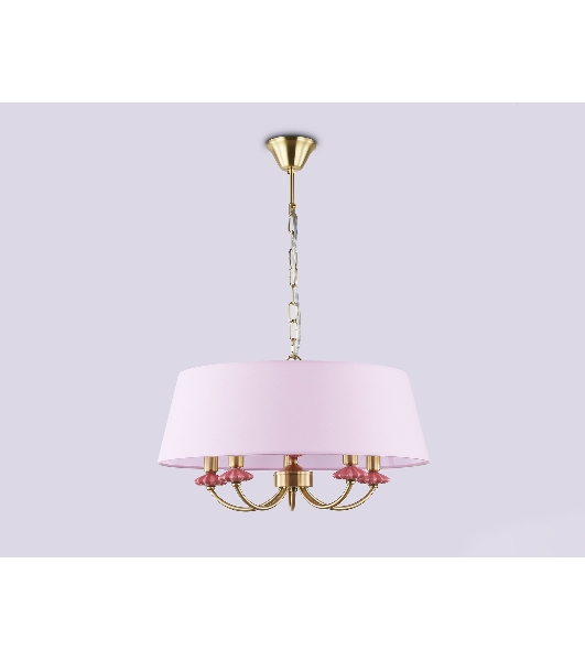 Люстра Ambrella light LH75021/5 GD/PI золото/розовый E14/5 max 40W D550*730