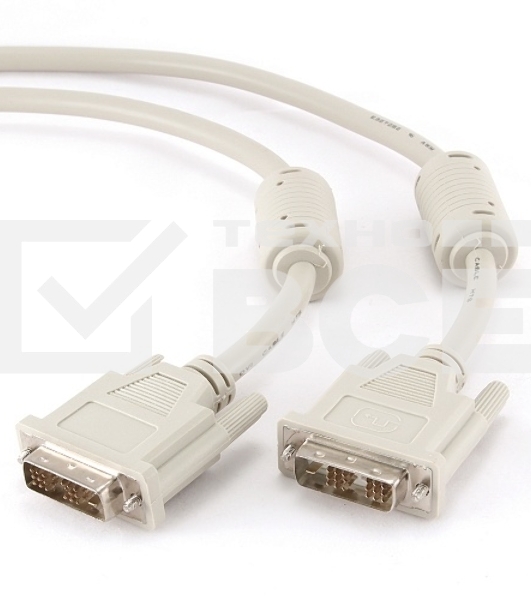 Кабель DVI-D single link Gembird, 3м, 19M/19M экран, феррит.кольца, пакет CC-DVI-10