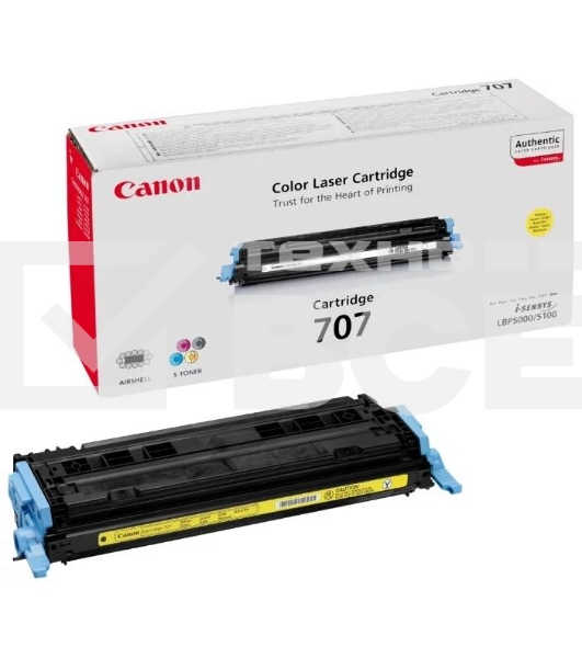 Картридж лазерный Canon 707Y (9421A004) желтый (2000 стр.) для LBP 5000/5100