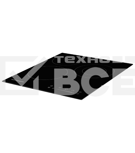Электрическая варочная поверхность Kuppersberg ECS 402 / ширина 45 см, 3 зоны ускоренного нагрева HI-Light, 1 зона с двойным расширением, сенсорное управление+слайдер, 4 цифровых дисплея, 9 уровней мощности, автоотключение, защита от перелива, защита от д