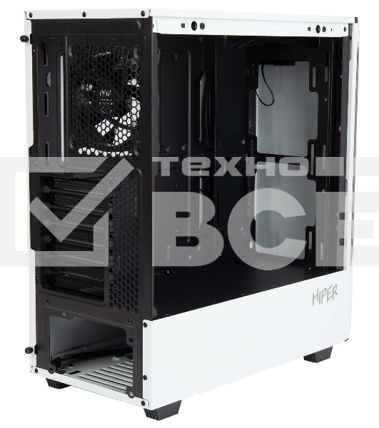 Компьютерный корпус Hiper PW81 белый без БП ATX 3x120мм 2xUSB2.0 2xUSB3.0 audio bott PSU
