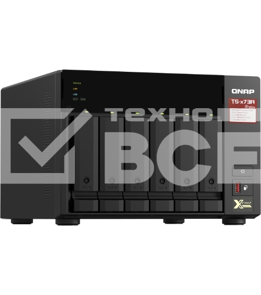 Сетевое хранилище без дисков SMB QNAP TS-673A-8G NAS, 6 trays 3,5