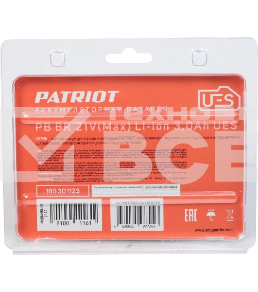 Батарея аккумуляторная PB BR 21V(Max) Li-ion 3,0Ah UES тонкая зарядка