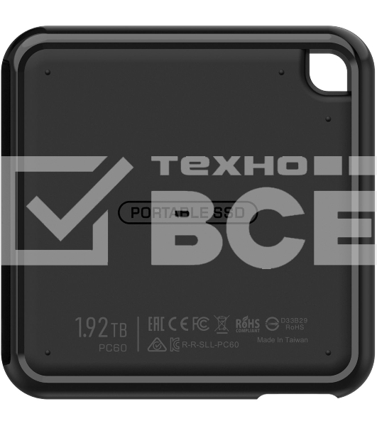 Твердотельный диск 2TB Silicon Power PC60, External, USB 3.2 Type-C [R/W - 540/500 MB/s] черный