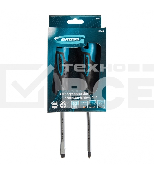 Набор отверток комбинированный Gross 2 шт., S2, трехкомпонентная рукоятка