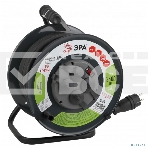 Удлинитель силовой ЭРА RMx-4es-3x2.5-40m-IP44(KG) на метал. катушке с/з 4 гнезда 40 м КГ 3х2.5, фото 1