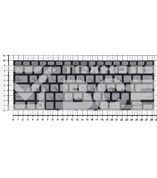 Клавиатура для ноутбука Asus Zenbook Flip 14 UX462DA серебристая с подсветкой