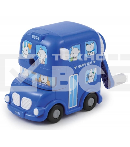Точилка для карандашей механическая Deli BUS E0674 1 отверстие пластик ассорти коробка