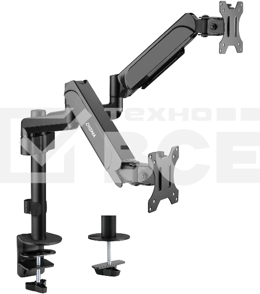 Кронштейн для мониторов ЖК Digma D-MM202D черный 17'-32' макс.9кг крепление к столешнице поворот и наклон