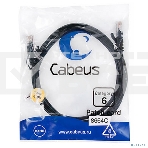 Шнур комм. Cabeus, cat.6, неэкр., U/UTP, RJ45/RJ45, PVC, AWG24, 1.5м, черный, фото 1