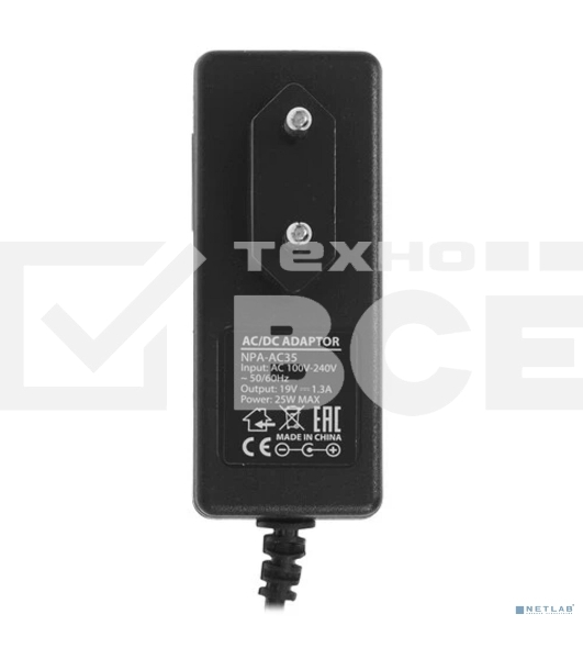 Блок питания Gembird NPA-AC35, 19В/1.3А, 25Вт, 1 штекер 6.5х4.4мм для мониторов LG, черный