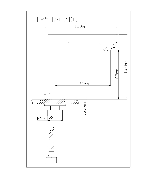 LT254AC/DC Смеситель для умывальника сенсорный