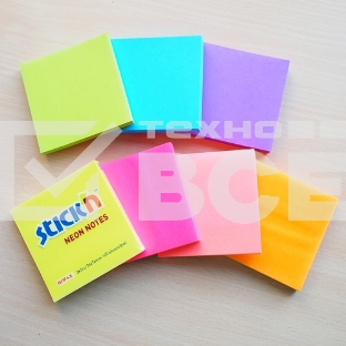 Блок самоклеящийся бумажный Stick`n 21210 76x76мм, 100 листов, 70 г/м2, неон, фиолетовый