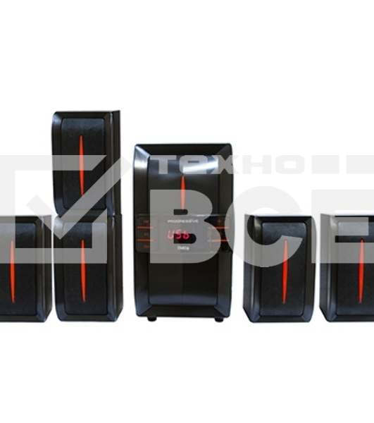 Колонки Dialog Progressive AP-540 BLACK {акустические колонки 5.1, 40W+5*12W RMS, USB+SD reader}